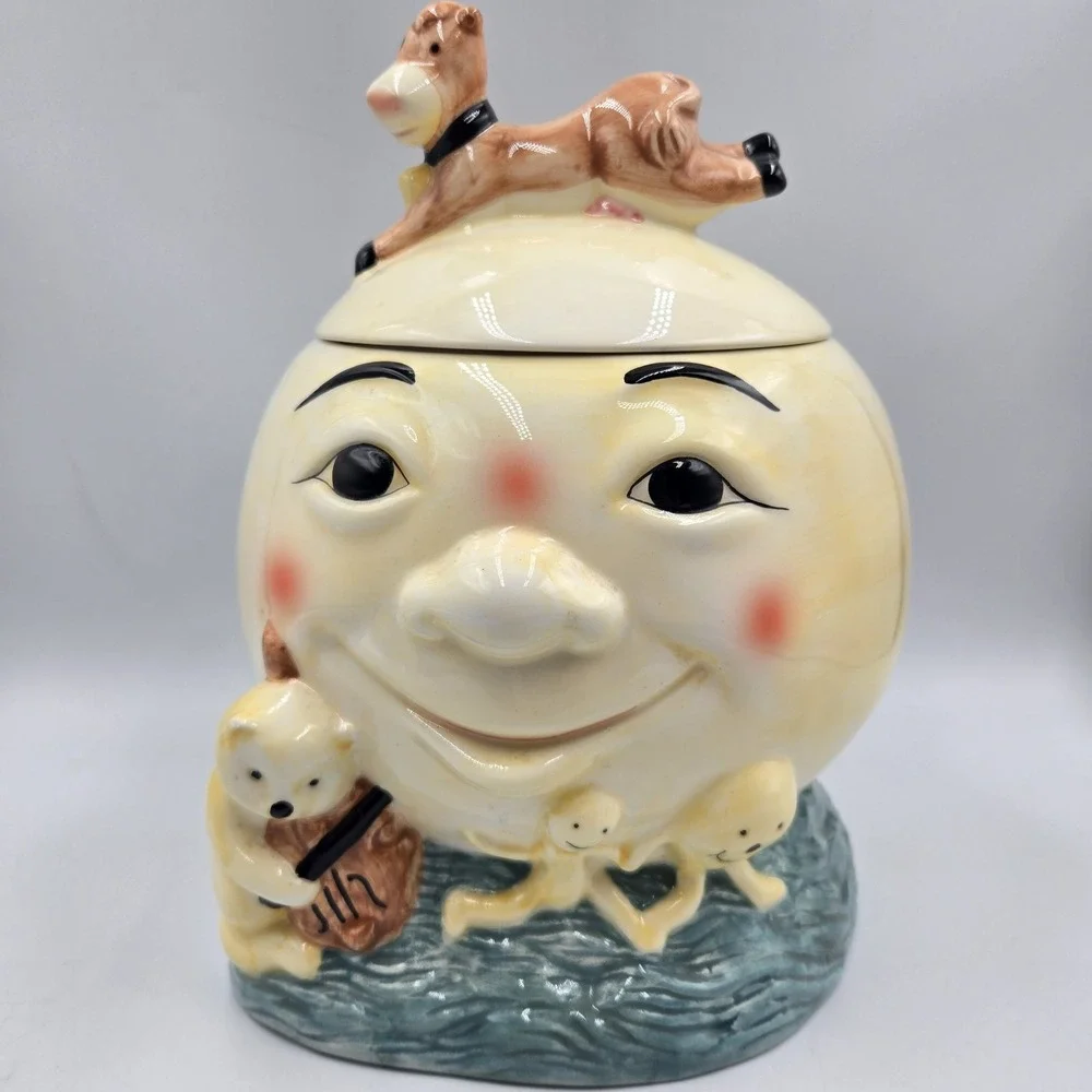 Vintage Treasure Craft Cow Jumped Over the Moon Cookie Jar Ceramic Grandmacore